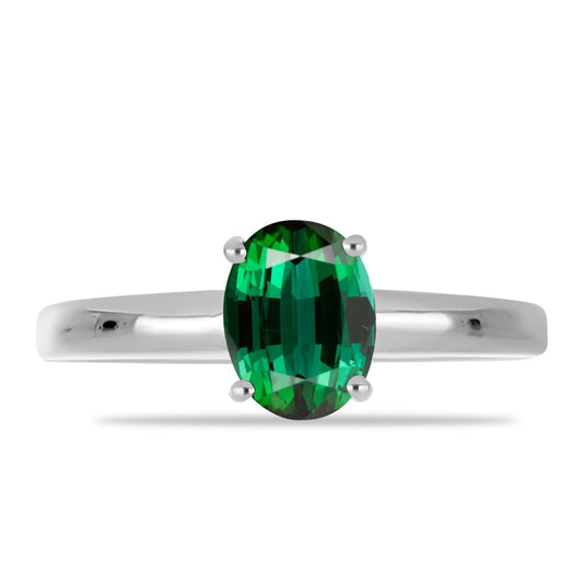 Inel din Argint 925 ( 2.47 grame ) cu Turmalină Verde 1.2 Carate