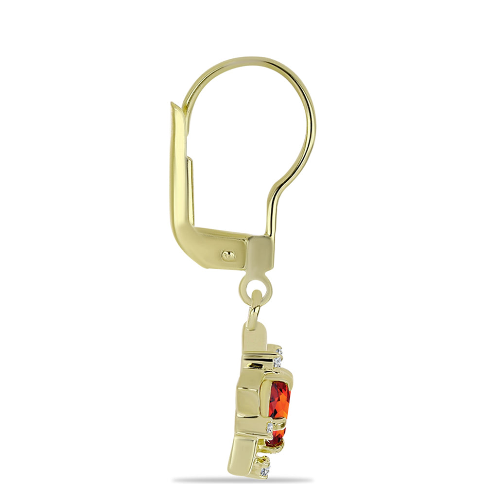 Cercei din Argint 925 Placat cu Aur ( 2.72 grame ) cu Citrin Madeira și Topaz Alb 0.92 Carate