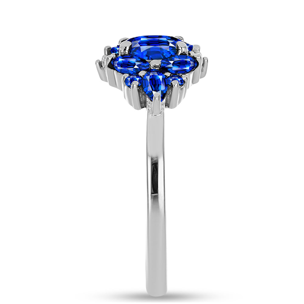 Inel din Argint 925 ( 2.28 grame ) cu Safir Albastru Australian și Topaz Alb 2.02 Carate