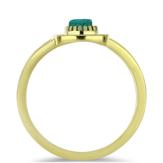 Inel din Argint 925 Placat cu Aur ( 3.56 grame ) cu Amazonit 1.74 Carate