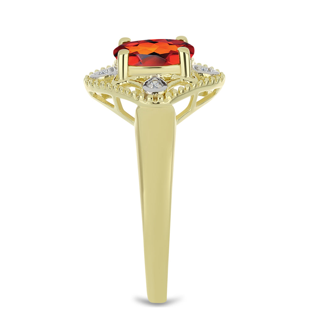 Inel din Argint 925 Placat cu Aur ( 3.18 grame ) cu Citrin Madeira și Topaz Alb 1.06 Carate