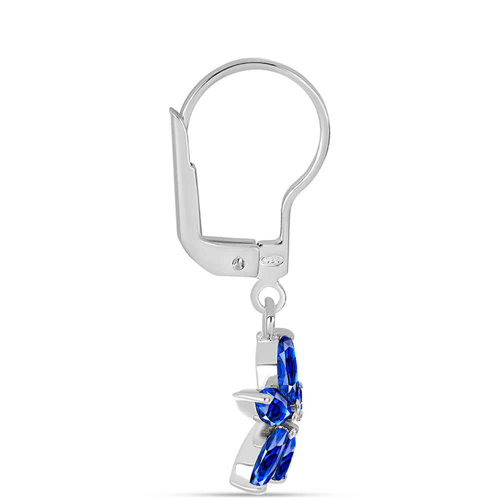 Cercei din Argint 925 ( 2.09 grame ) cu Safir Albastru Australian 2.03 Carate