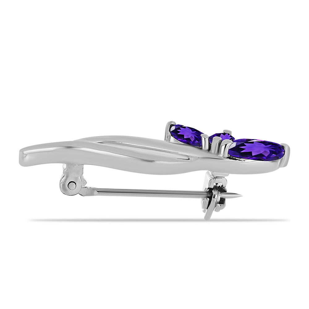 Broşă din Argint 925 ( 2.41 grame ) cu Ametist Marocan 0.97 Carate