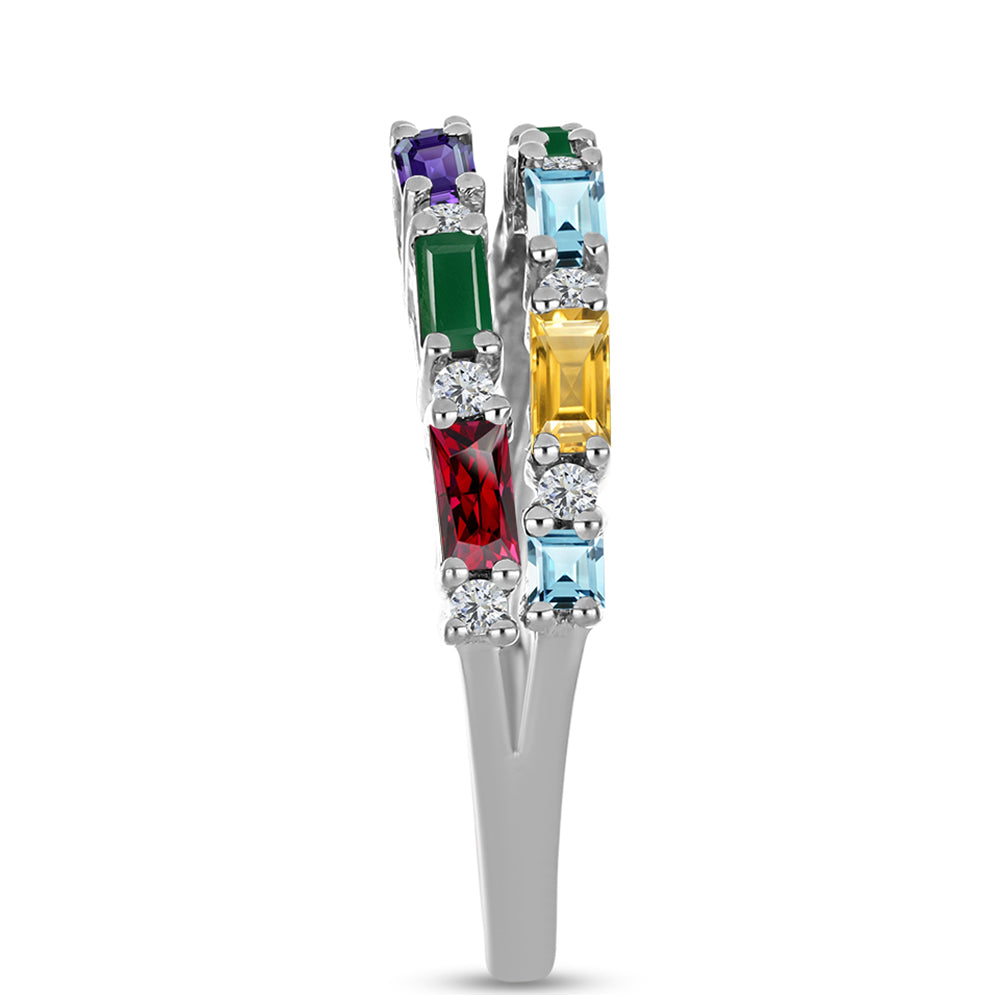 Inel din Argint 925 ( 2.71 grame ) cu Ametist Marocan și Agat Verde 1.64 Carate