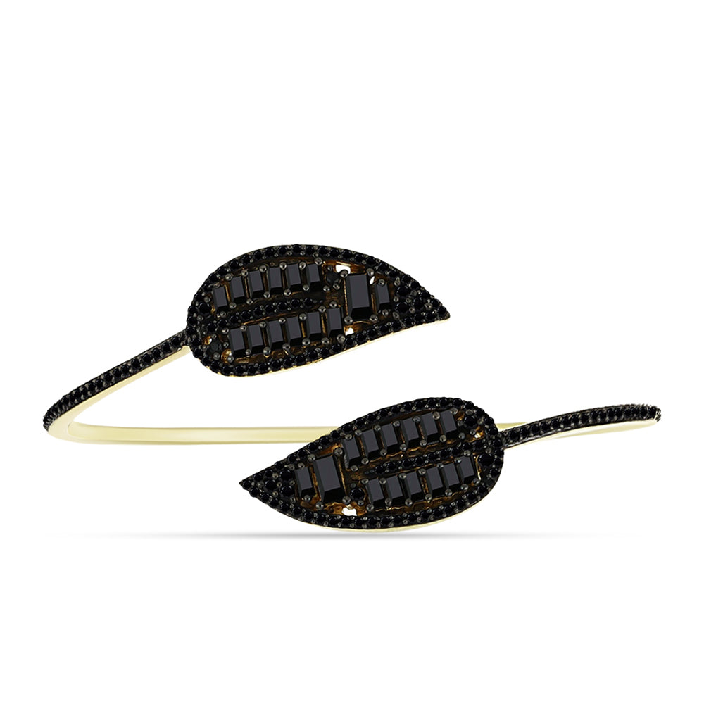 Brățară din Argint 925 Placat cu Aur ( 16.93 grame ) cu Spinel Negru 4.31 Carate