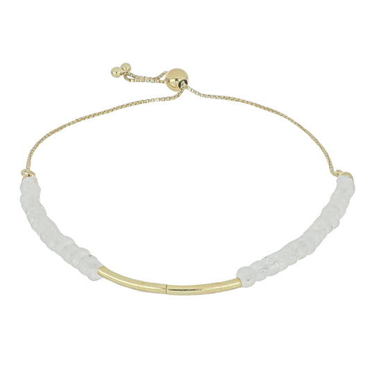 Brățară din Argint 925 Placat cu Aur ( 2.4 grame ) cu Piatra Lunii Curcubeu 15 Carate