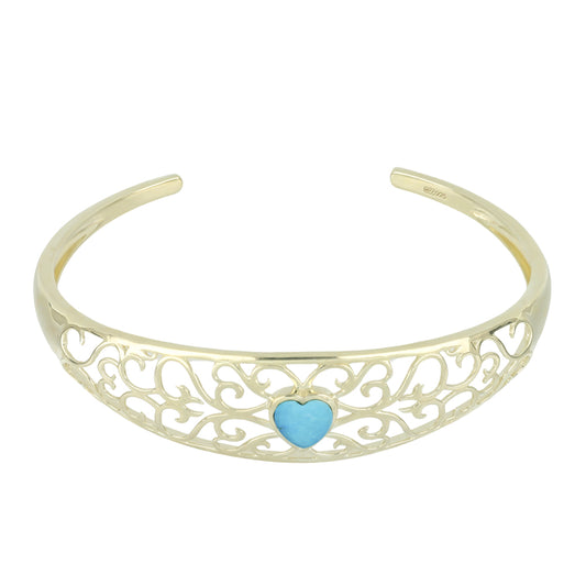 Brățară din Argint 925 Placat cu Aur ( 13.13 grame ) cu Turcoaz ”Frumoasa Adormită” 1.08 Carate