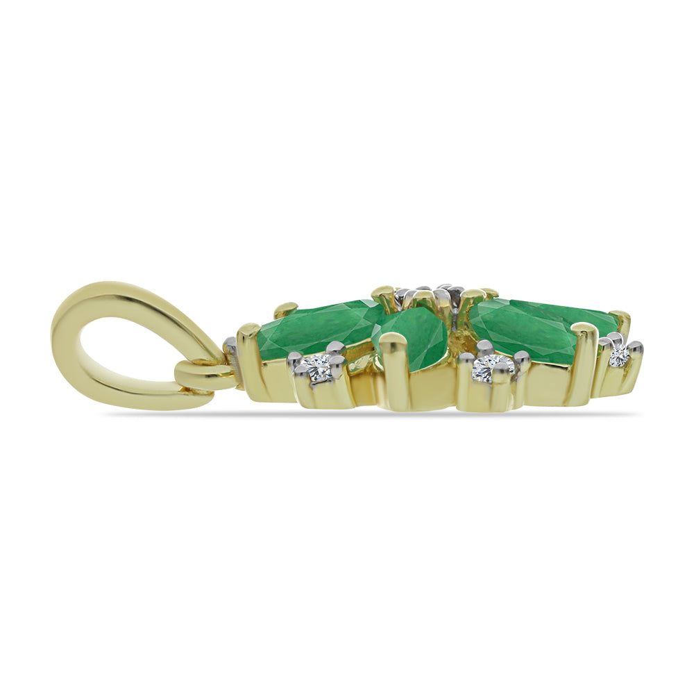 Pandantiv din Argint 925 Placat cu Aur ( 1.76 grame ) cu Smarald Brazilian și Topaz Alb 0.95 Carate