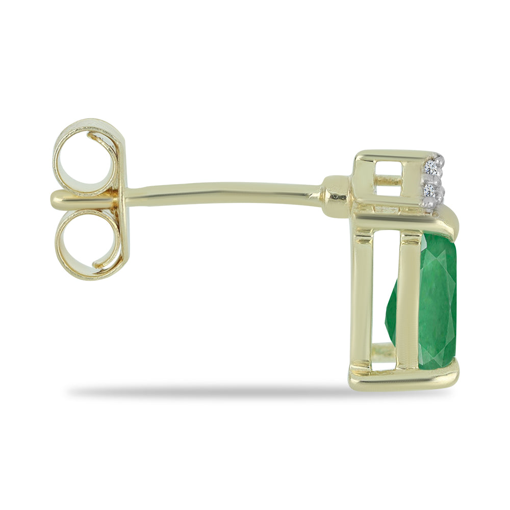 Cercei din Argint 925 Placat cu Aur ( 1.22 grame ) cu Smarald Brazilian și Topaz Alb 1.37 Carate