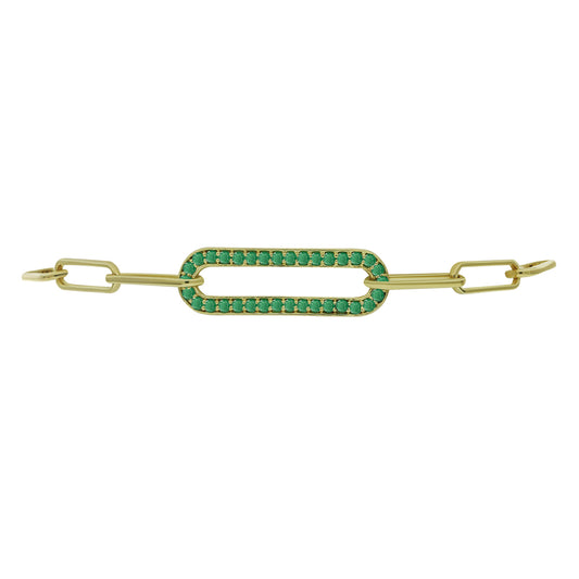 Brățară din Argint 925 Placat cu Aur ( 4.81 grame ) cu Smarald Brazilian 0.63 Carate