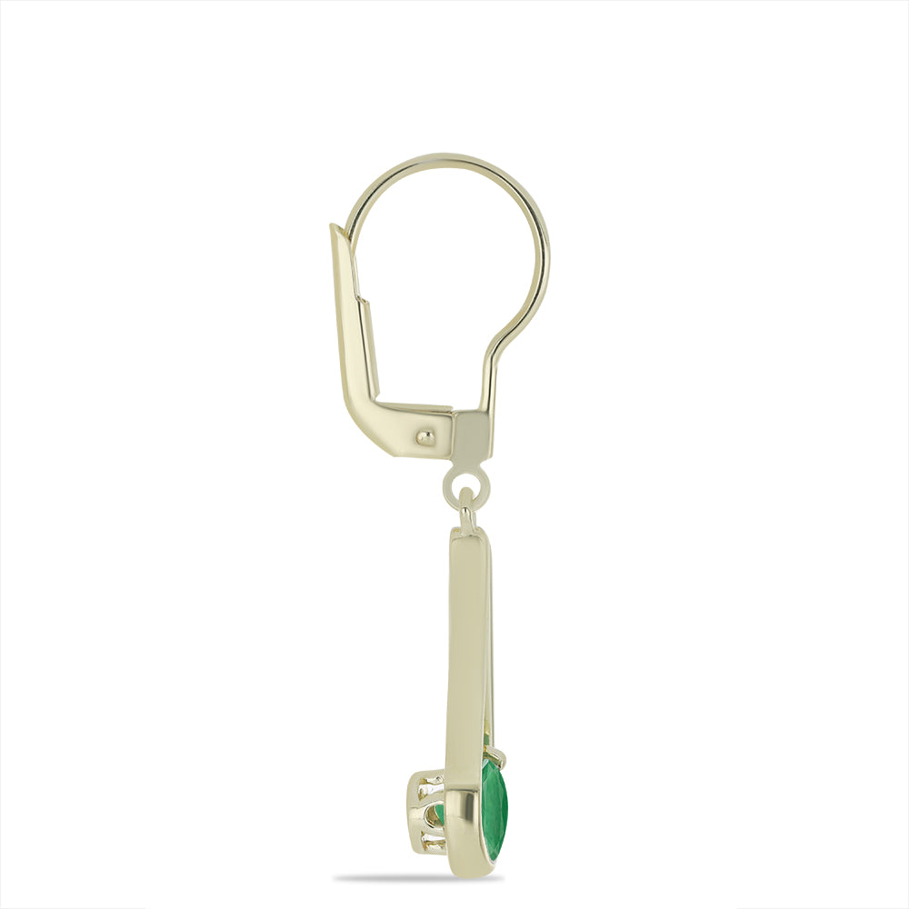 Cercei din Argint 925 Placat cu Aur ( 2.24 grame ) cu Smarald Brazilian 0.9 Carate