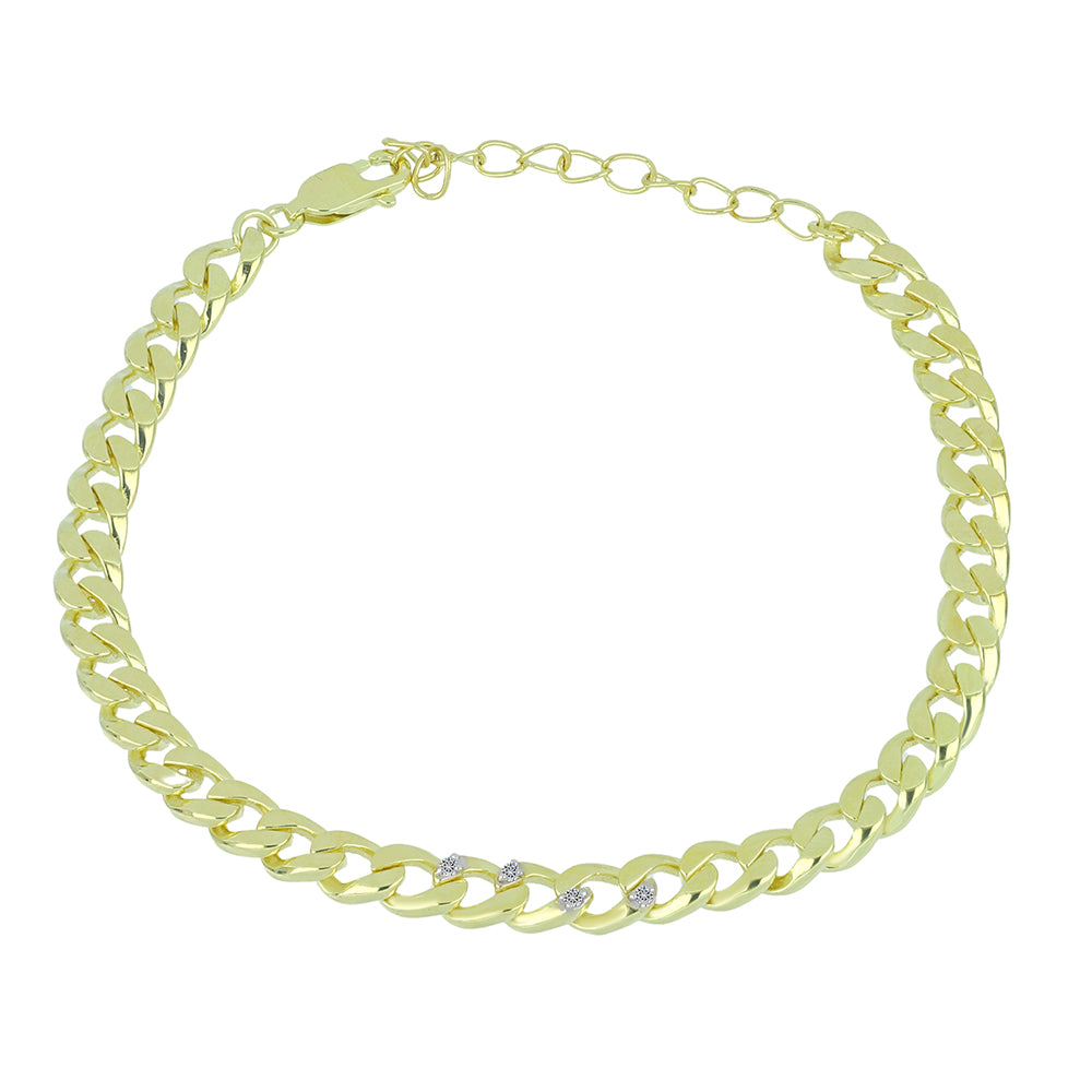 Brățară din Argint 925 Placat cu Aur ( 9.08 grame ) cu Diamant Alb 0.03 Carate