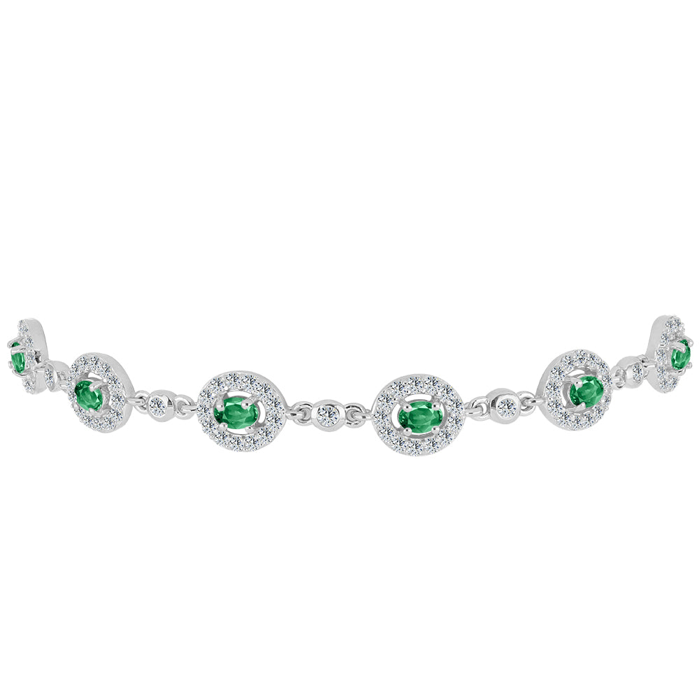 Brățară din Argint 925 ( 4.53 grame ) cu Alexandrit Natural și Topaz Alb 3.31 Carate