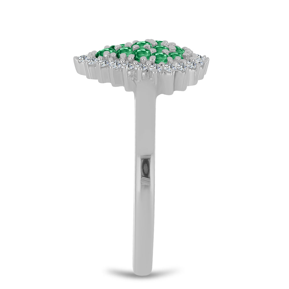 Inel din Argint 925 ( 1.93 grame ) cu Alexandrit Natural și Topaz Alb 0.63 Carate