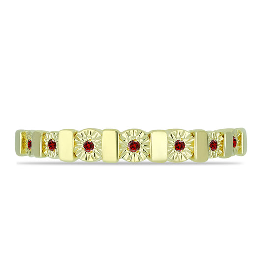 Inel din Argint 925 Placat cu Aur ( 2.41 grame ) cu Diamant Roșu 0.05 Carate