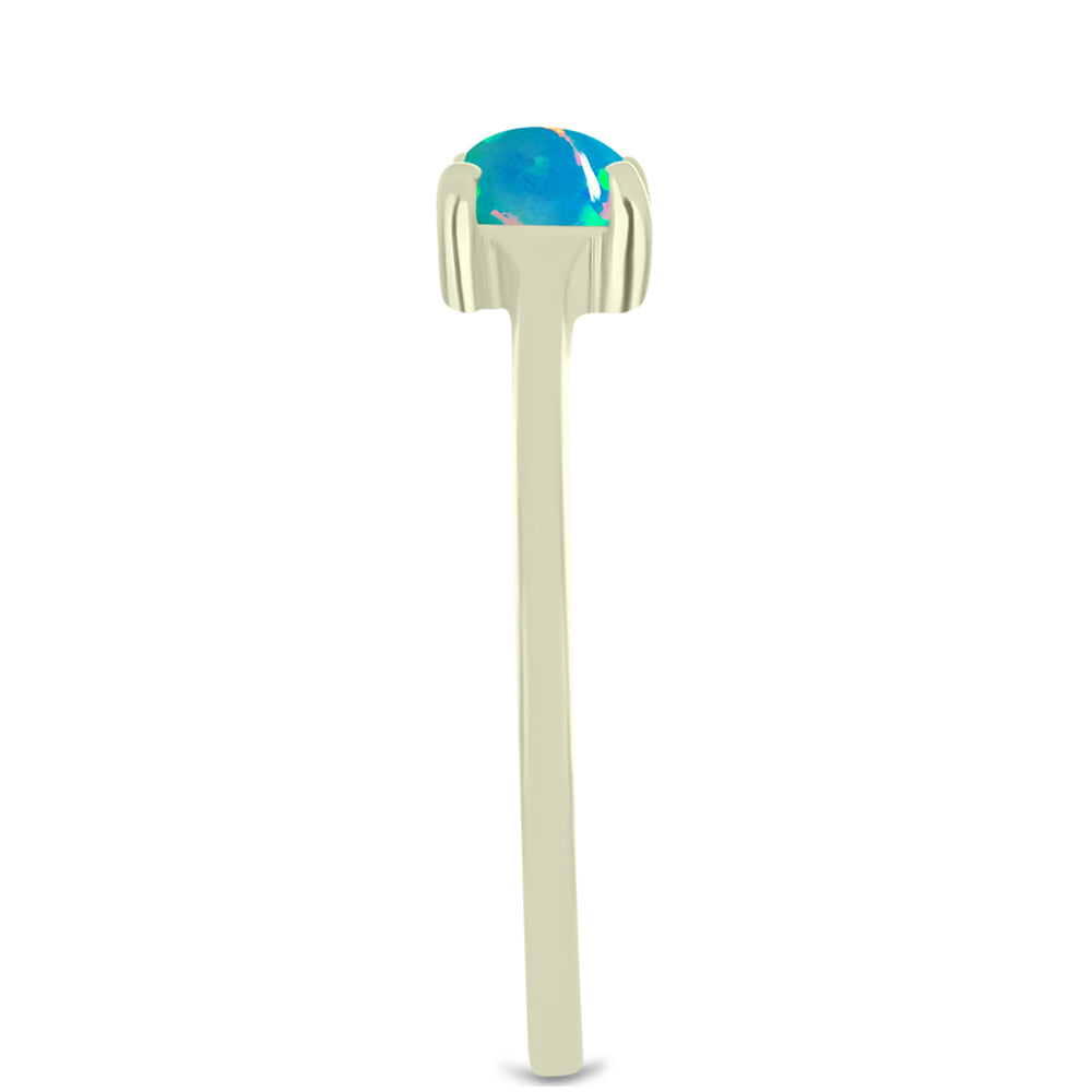 Inel din Argint 925 Placat cu Aur ( 1.58 grame ) cu Opal Albastru Etiopian Paraiba 0.37 Carate