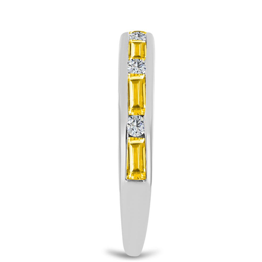 Inel din Argint 925 ( 2.28 grame ) cu Citrin Ural și Topaz Alb 0.91 Carate