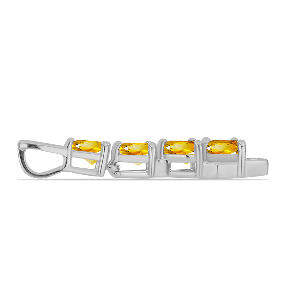Pandantiv din Argint 925 ( 1.15 grame ) cu Citrin Ural și Topaz Alb 0.89 Carate