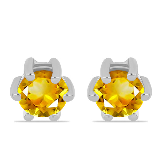 Set din Argint 925 ( 2.71 grame ) cu Citrin Ural 1.35 Carate ( Cercei+Inel )