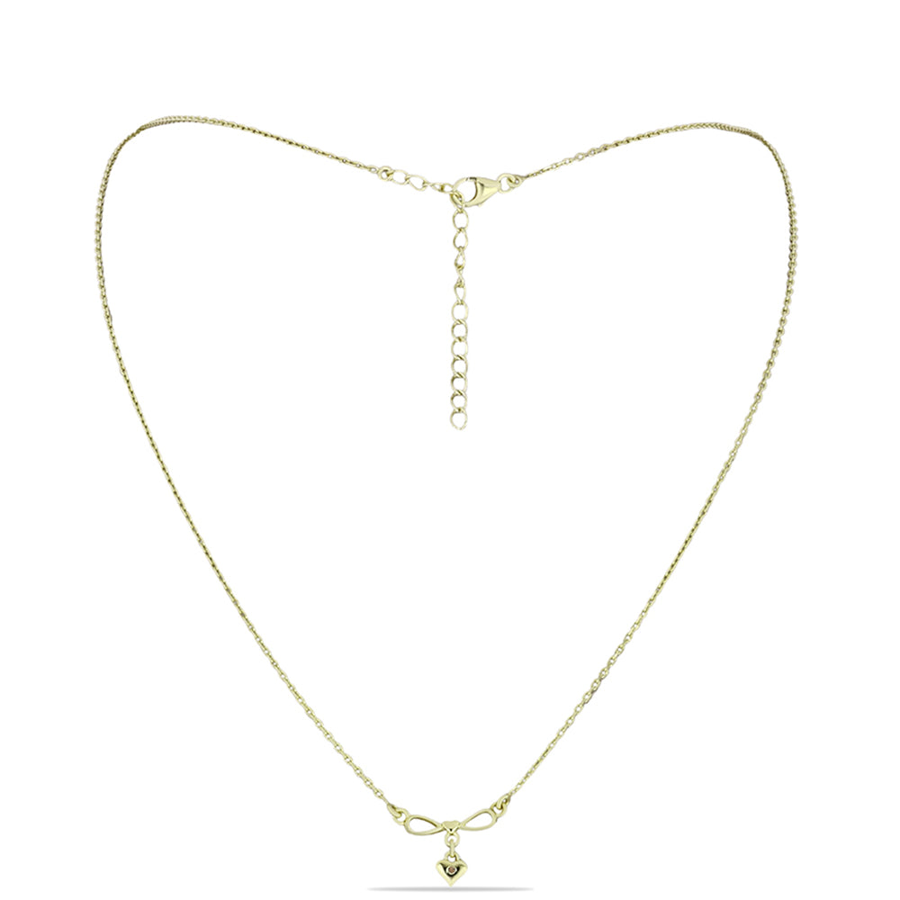 Colier din Argint 925 Placat cu Aur ( 3.02 grame ) cu Diamant de culoarea Șampaniei 0.01 Carate