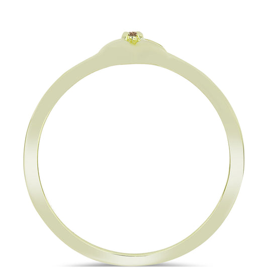 Inel din Argint 925 Placat cu Aur ( 1.45 grame ) cu Diamant de culoarea Șampaniei 0.02 Carate