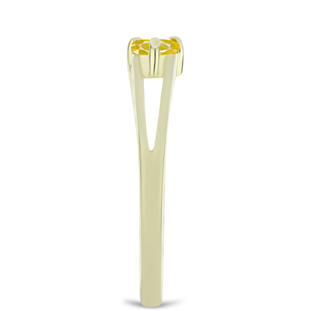 Inel din Argint 925 Placat cu Aur ( 1.53 grame ) cu Safir Rosebery Galben și Topaz Alb 0.38 Carate