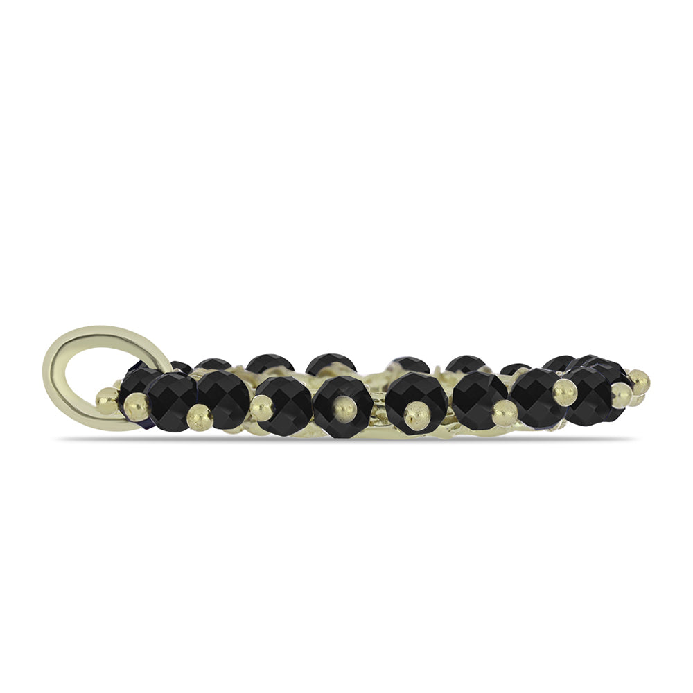 Pandantiv din Argint 925 Placat cu Aur ( 1.64 grame ) cu Onix Negru Suwar 7.1 Carate