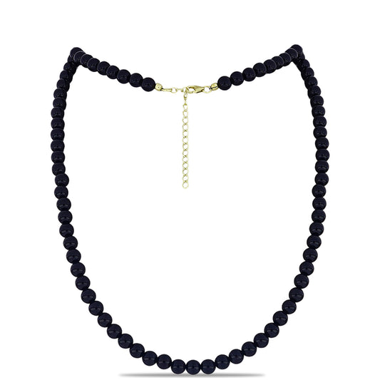 Colier din Argint 925 Placat cu Aur ( 1.01 grame ) cu Onix Negru Suwar 120.58 Carate