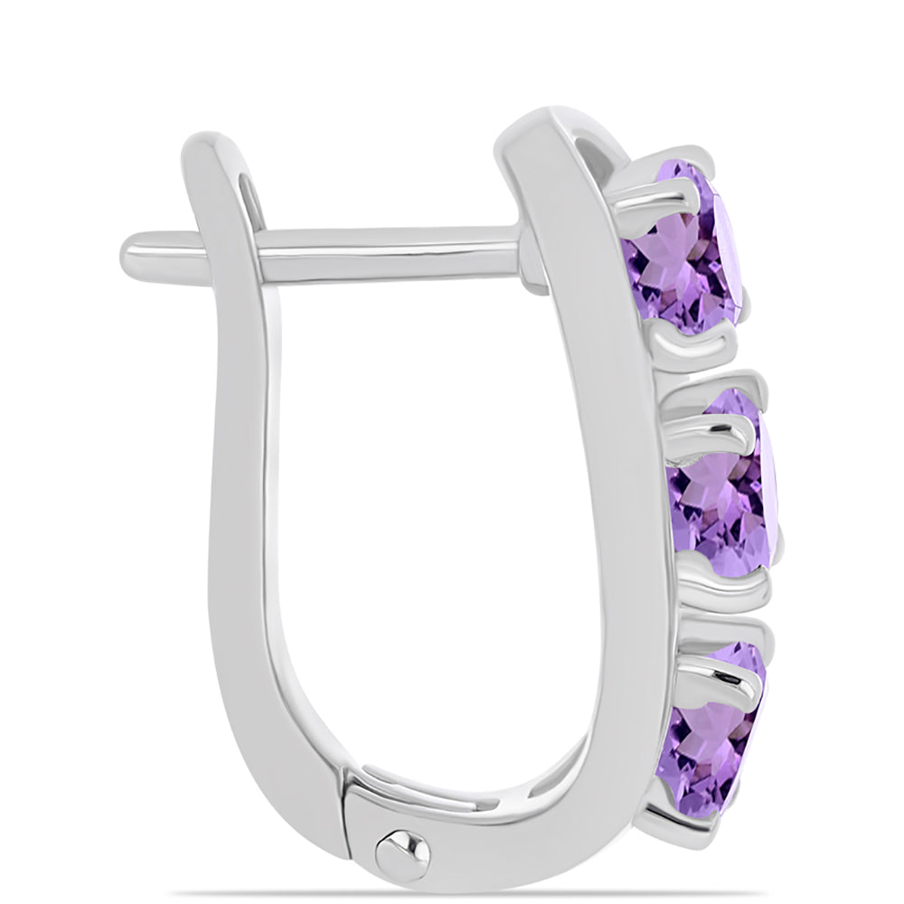 Cercei din Argint 925 ( 5.49 grame ) cu Ametist Rose de France 2.6 Carate