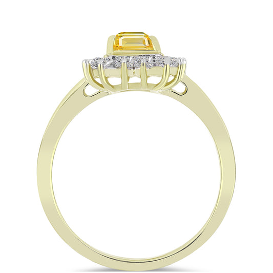 Inel din Argint 925 Placat cu Aur ( 2.72 grame ) cu Safir Rosebery Galben și Topaz Alb 2.11 Carate
