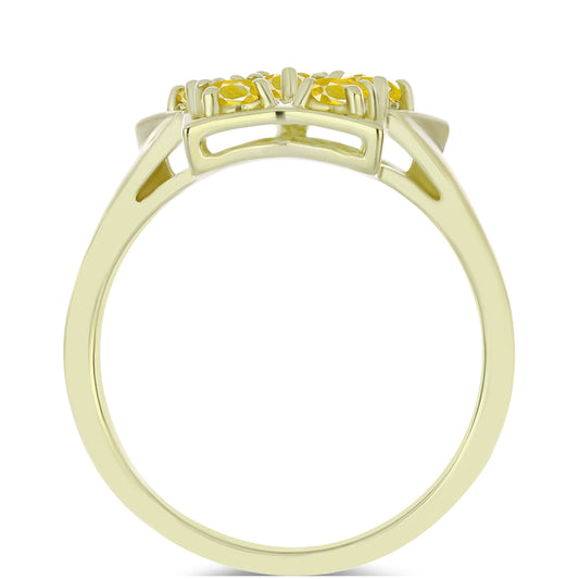 Inel din Argint 925 Placat cu Aur ( 2.97 grame ) cu Safir Rosebery Galben 0.63 Carate