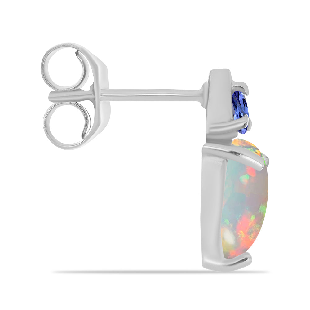 Cercei din Argint 925 ( 1.47 grame ) cu Tanzanit și Opal Etiopian Lega Dembi 1.67 Carate