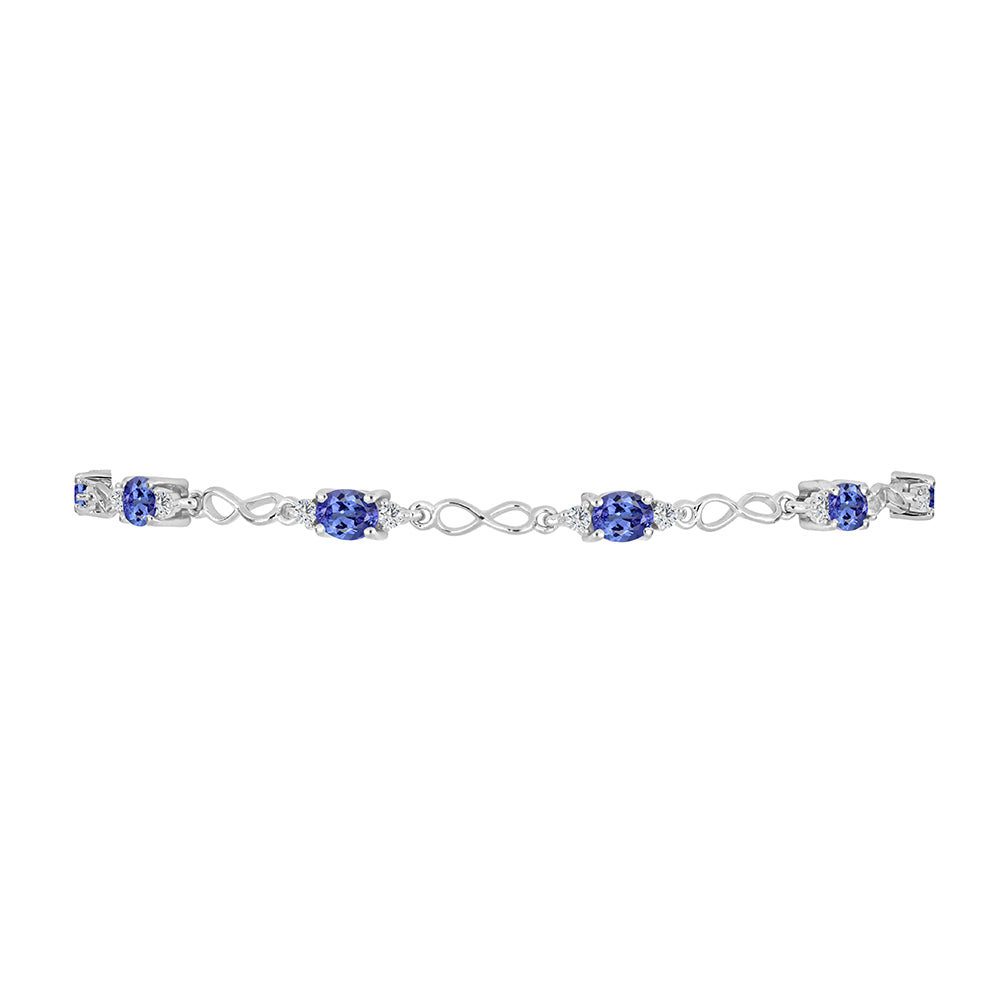 Brățară din Argint 925 ( 5.65 grame ) cu Tanzanit și Topaz Alb 2.31 Carate