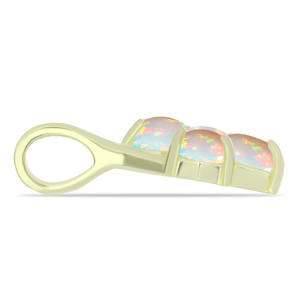 Pandantiv din Argint 925 Placat cu Aur ( 1.65 grame ) cu Opal Etiopian Lega Dembi 1.12 Carate