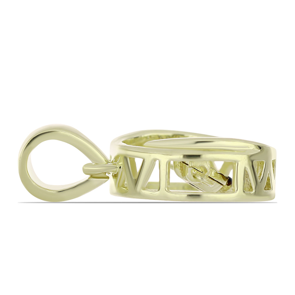 Pandantiv din Argint 925 Placat cu Aur ( 1.53 grame ) cu Diamant Albastru Dansator 0.01 Carate