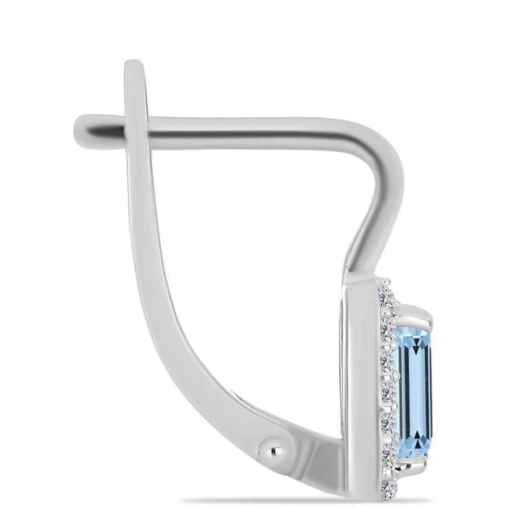 Cercei din Argint 925 ( 3.06 grame ) cu Acvamarin Embu County și Topaz Alb 1.32 Carate