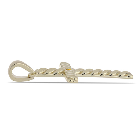 Cruce Pandantiv din Argint 925 Placat cu Aur ( 1.96 grame ) cu Citrin Ural 0.02 Carate