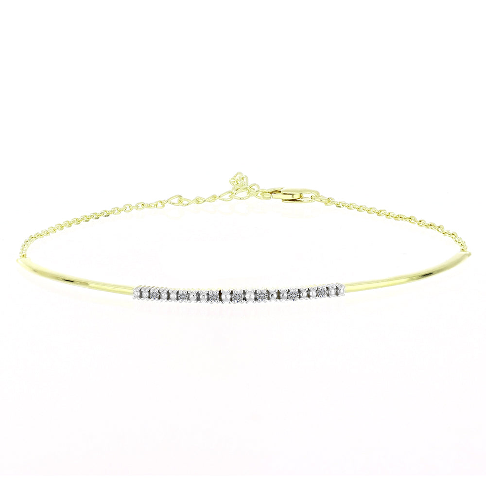 Brățară din Argint 925 Placat cu Aur ( 3.06 grame ) cu Diamant Certificat cultivat în laborator 0.07 Carate