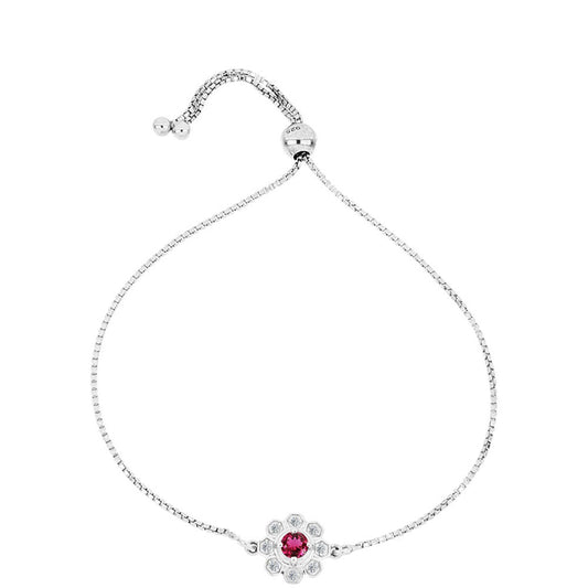 Brățară din Argint 925 ( 2.94 grame ) cu Rubelit Cruzeiro și Topaz Alb 0.35 Carate