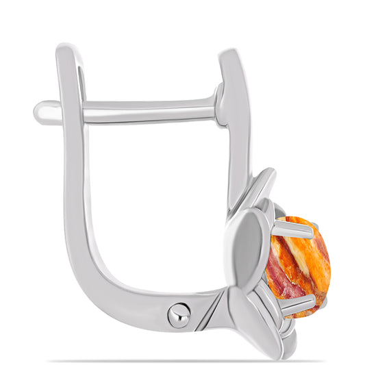 Cercei din Argint 925 ( 3.43 grame ) cu Jaspul "Lion's Paw" 1.07 Carate