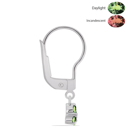 Cercei din Argint 925 ( 1.34 grame ) cu Alexandrit Natural și Topaz Alb 0.28 Carate