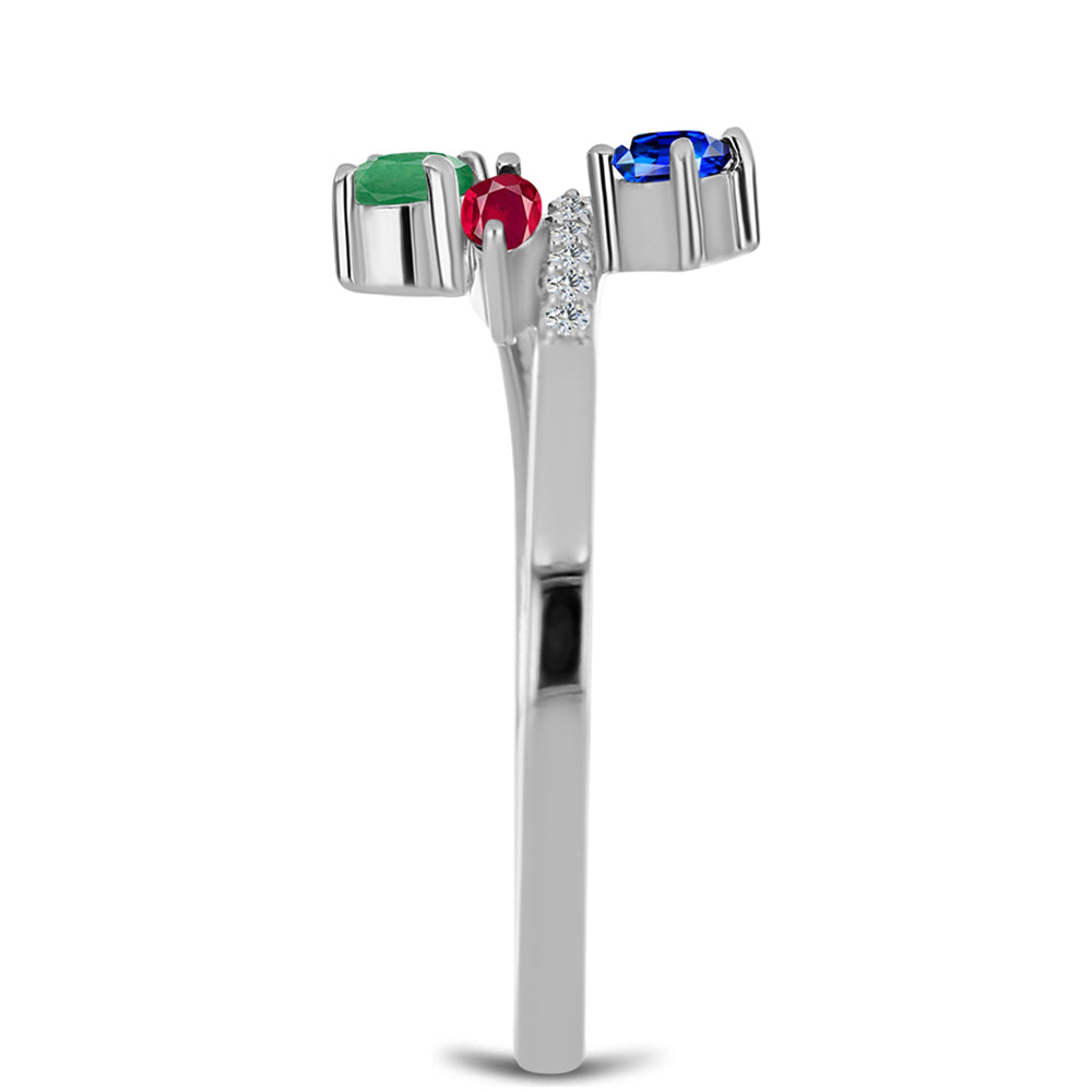 Set din Argint 925 ( 3.7 grame ) cu Rubin Malagasy și Smarald Brazilian 1.41 Carate ( Cercei+Inel )