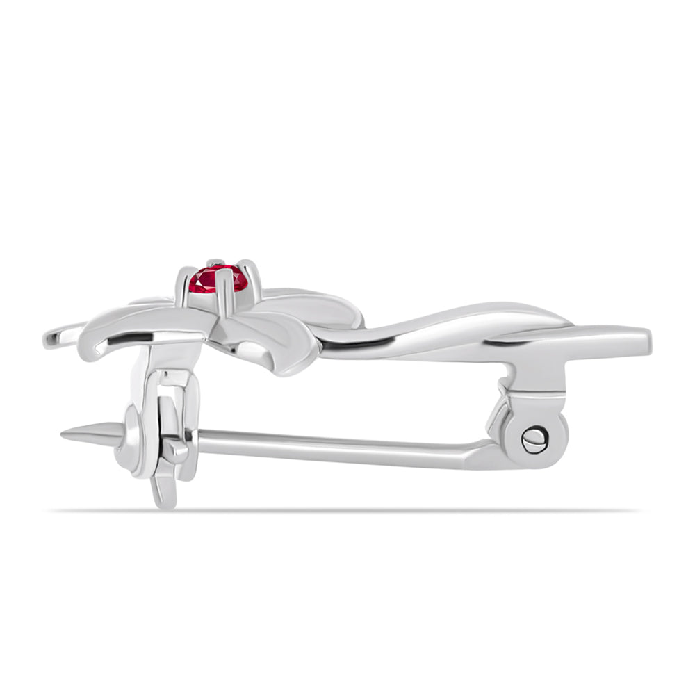 Broşă din Argint 925 ( 1.39 grame ) cu Rubin Malagasy 0.06 Carate