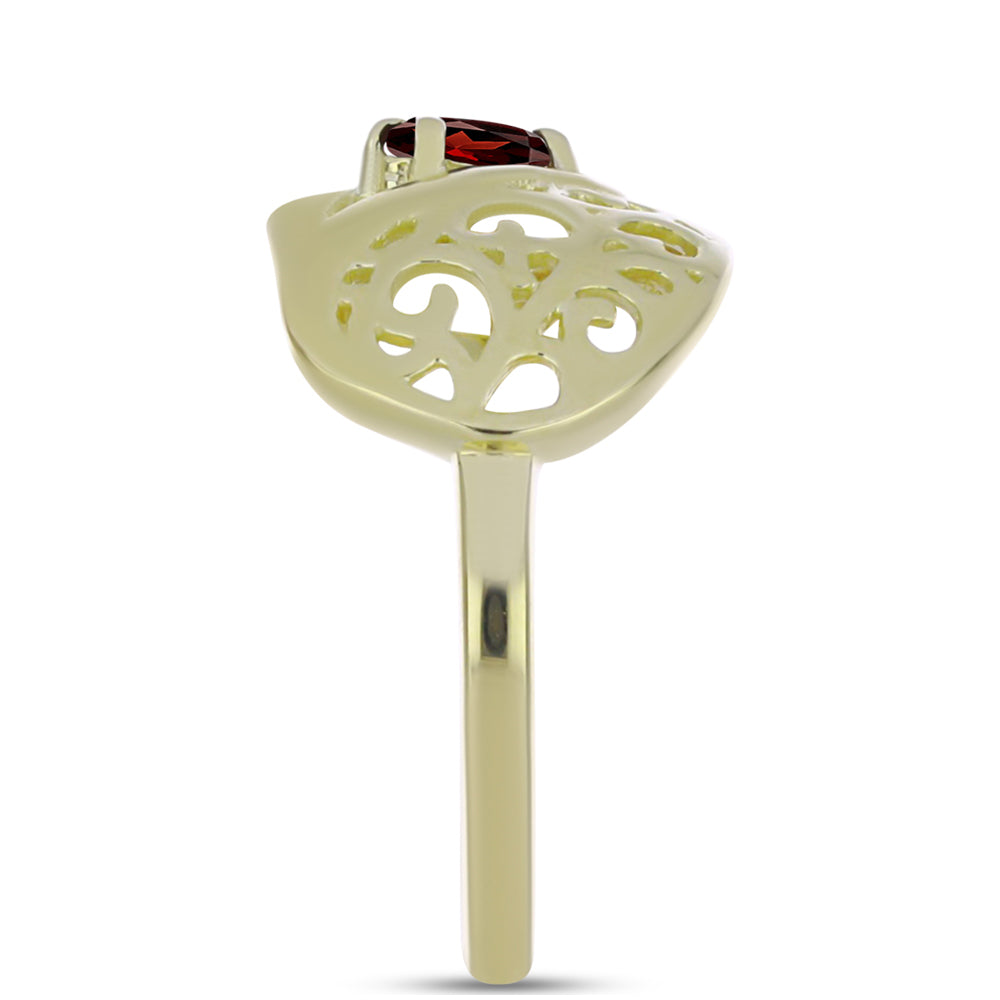 Inel din Argint 925 Placat cu Aur ( 2.83 grame ) cu Granat Barton 0.49 Carate