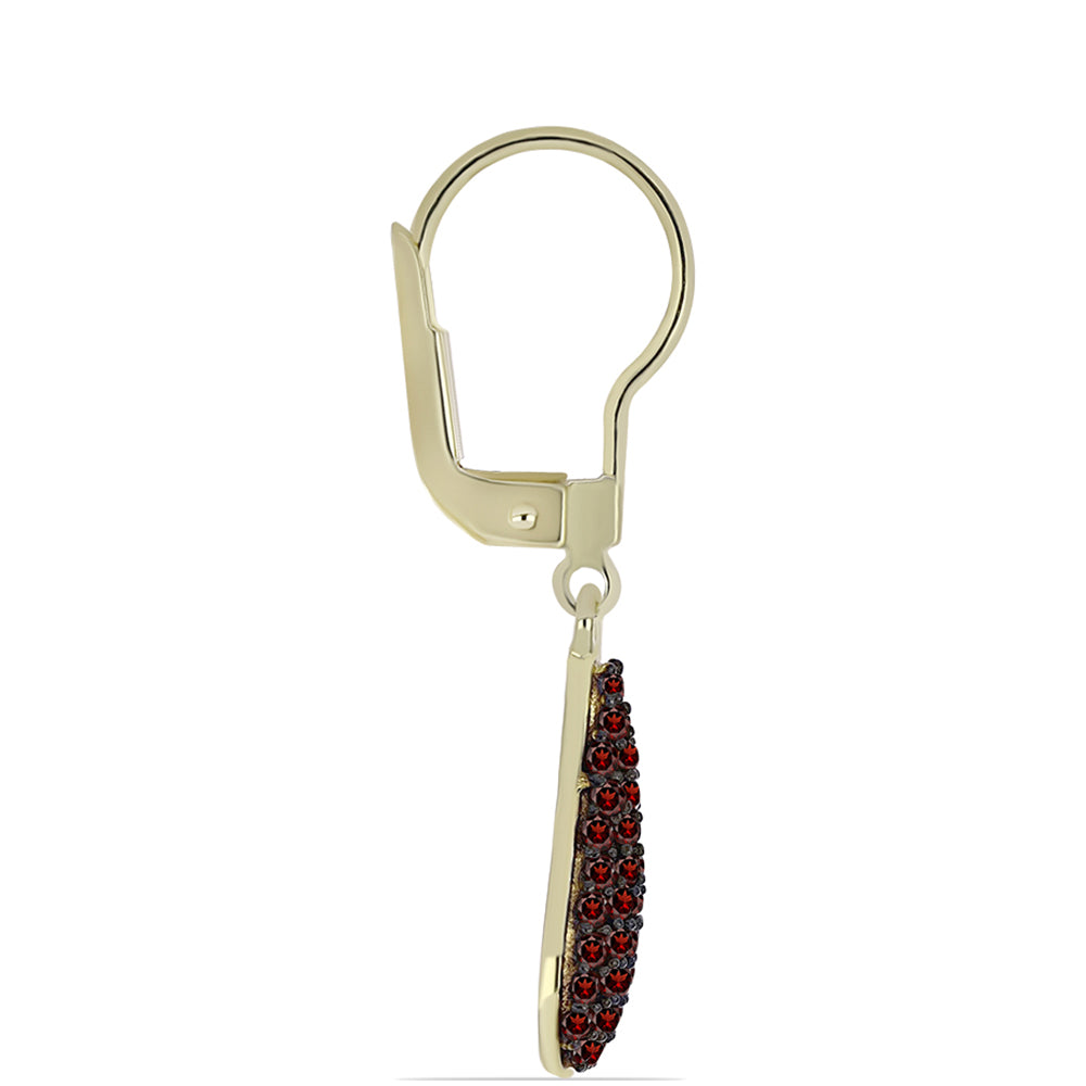 Cercei din Argint 925 Placat cu Aur ( 2.29 grame ) cu Granat Barton 0.71 Carate