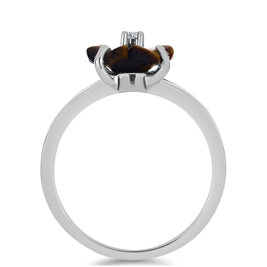 Inel din Argint 925 ( 2.86 grame ) cu Jasp Picasso și Topaz Alb 1.75 Carate