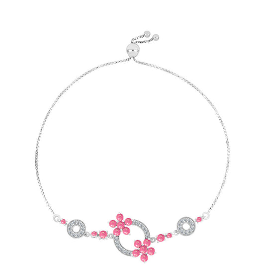 Brățară din Argint 925 ( 5.99 grame ) cu Opal Lega Dembi Roz și Topaz Alb 1.7 Carate
