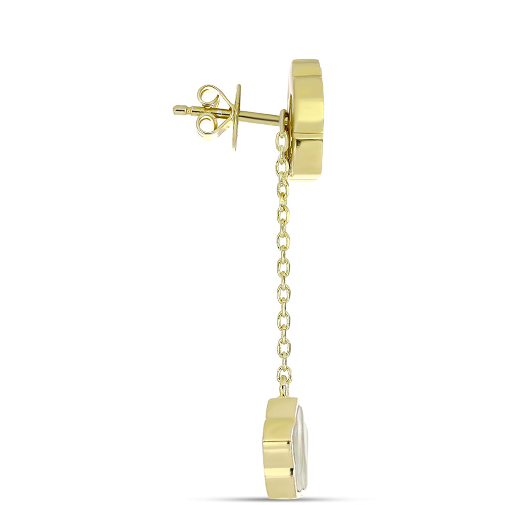 Cercei din Argint 925 Placat cu Aur ( 4.6 grame ) cu Sidef 6.14 Carate