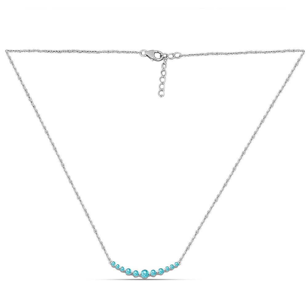 Colier din Argint 925 ( 3.56 grame ) cu Cuarț Paraiba 0.82 Carate