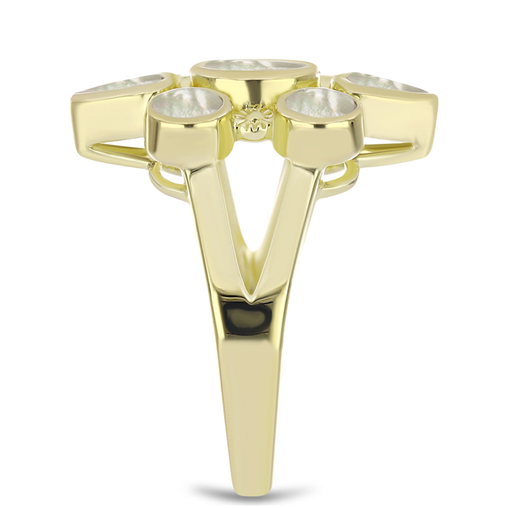 Inel din Argint 925 Placat cu Aur ( 5.12 grame ) cu Sidef 3.46 Carate